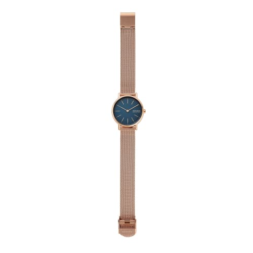 Skagen Women's Watch, Rose Gold/Blue, One Size, Signatur Lille