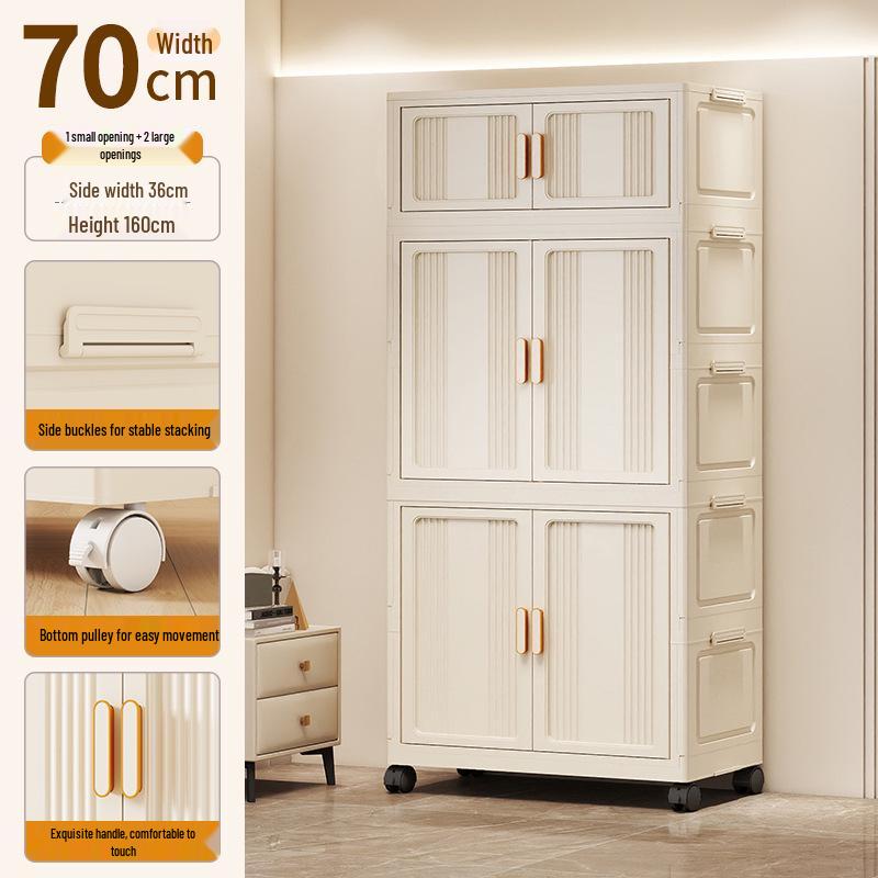 Children's Wardrobe & Storage Cabinet for Clothes, Snacks & Toys - No-Install Foldable Plastic Box