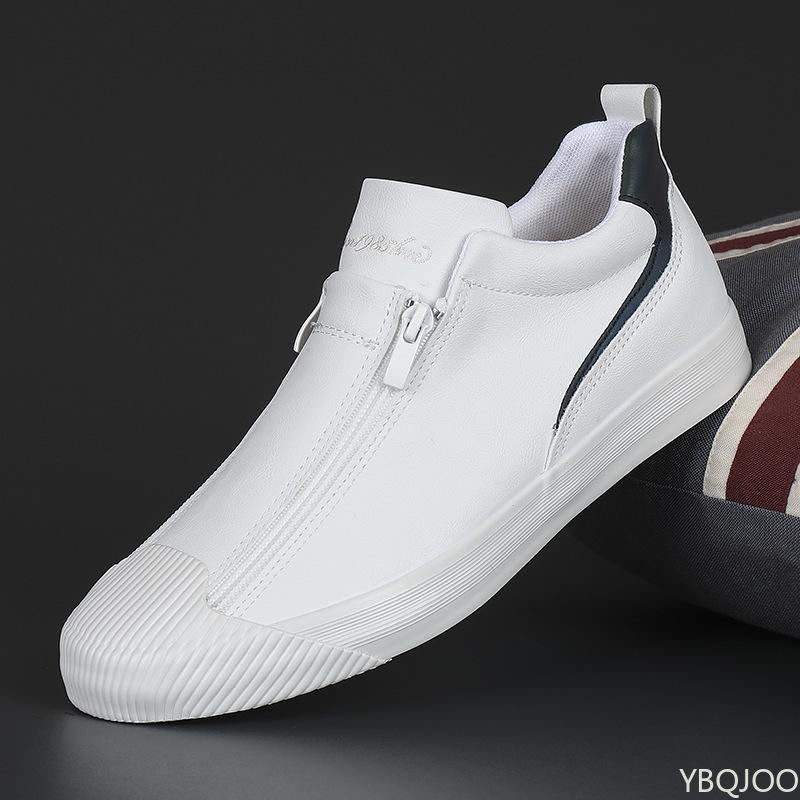 New trendy Men's Shoes Double zipper casual shoes Versatile fashion sneakers Warm comfortable male leather shoe Homme