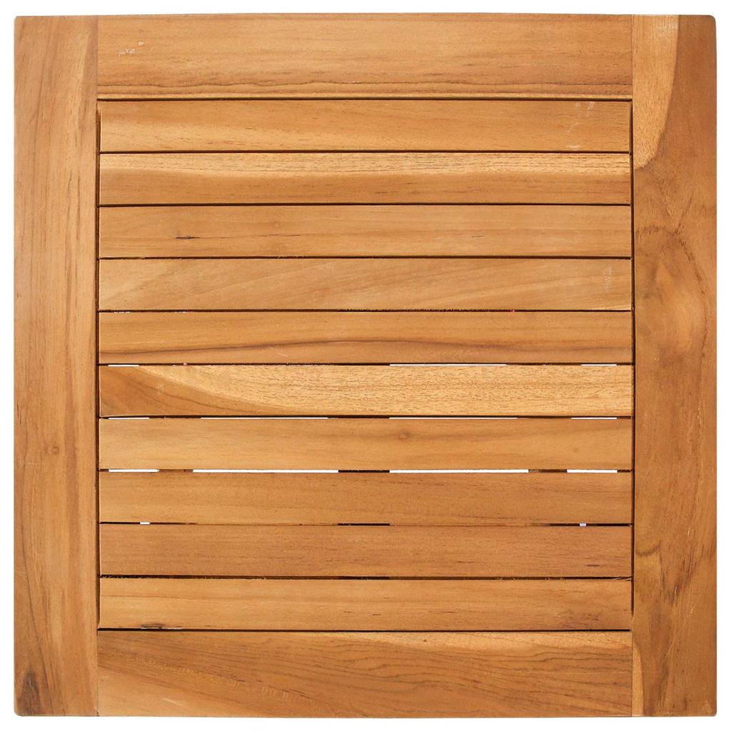 Teak Sun Lounger with Table Solid Wood Brown