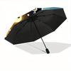 1pc Night Cat Compact Travel Leisure Umbrella, Auto Folding Lightweight Windproof 8-Bone Reinforced Design, Portable for Backpack Durable Ca