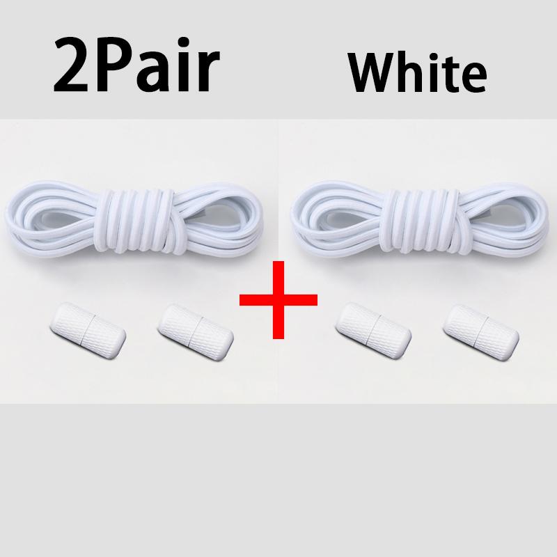 Round Elastic Laces without ties Metal Buckle Shoelace Sneakers Flat Shoes no tie shoelaces Shoe Accessories 1Pair/2Pair