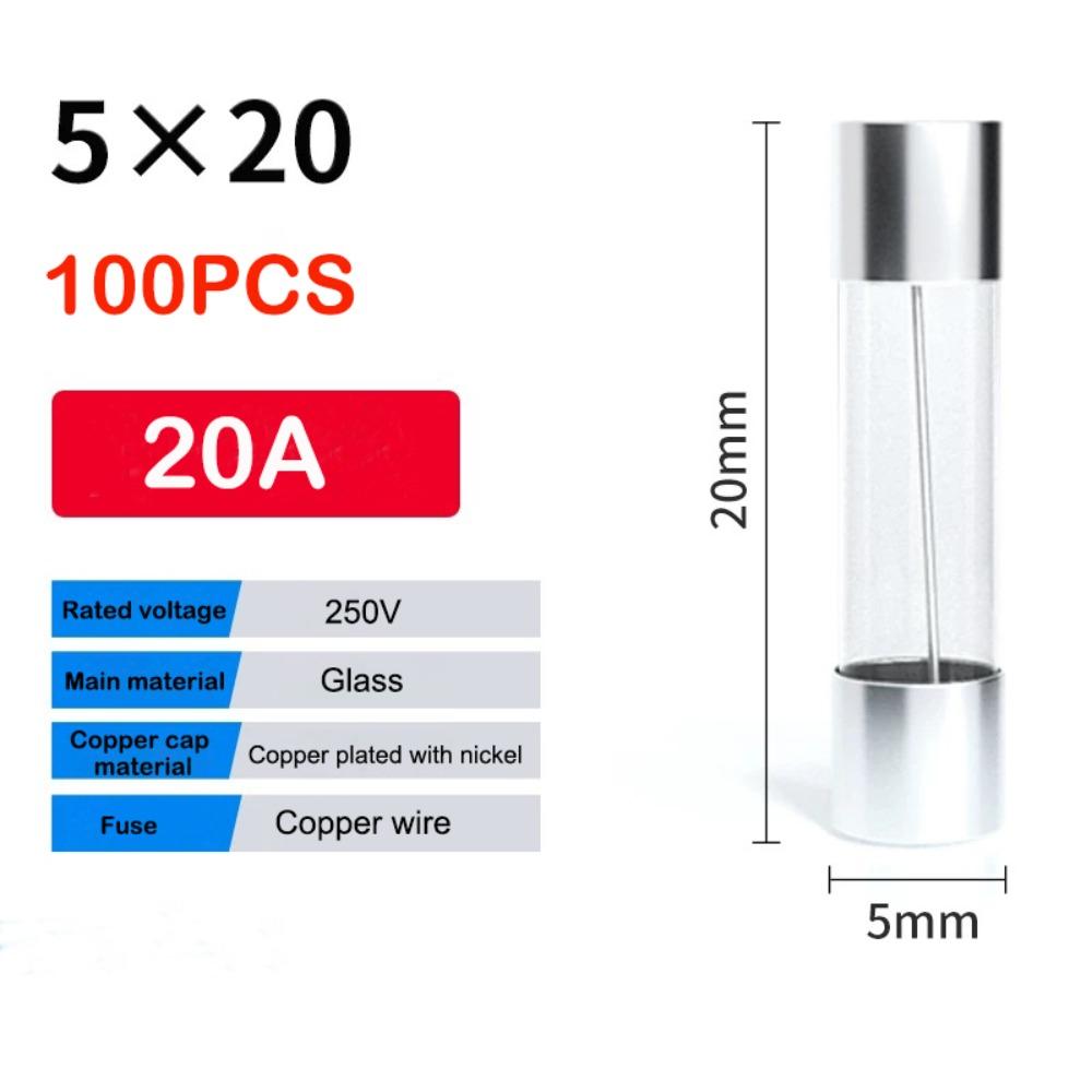5*20mm Glass Fuse 250V Fast Blow Fuses New Fuse Kit