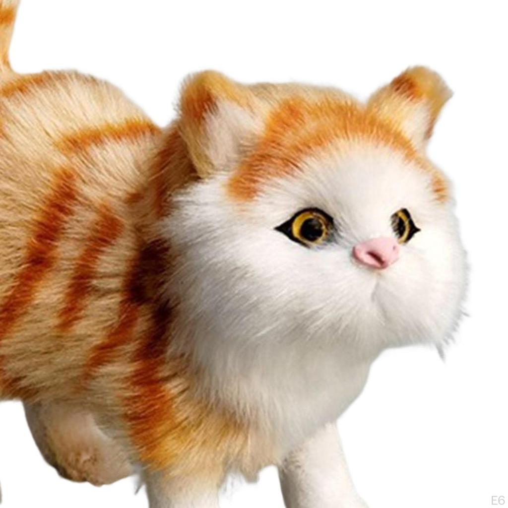 Cute Miniature Simulation Cat Figures Birthday Gift/ Collection Crafts Decoration Small Ornaments