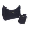 1BH204 2WAY Bag Black Nylon Women