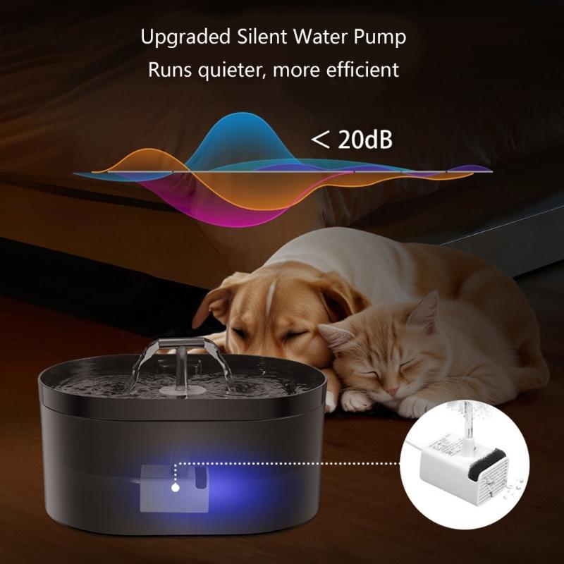 T Shape Outlet Pet Water Dispenser 2.2L Quiet Operations Food Grade Plastic Pet Water Fountain Hydrations Systems