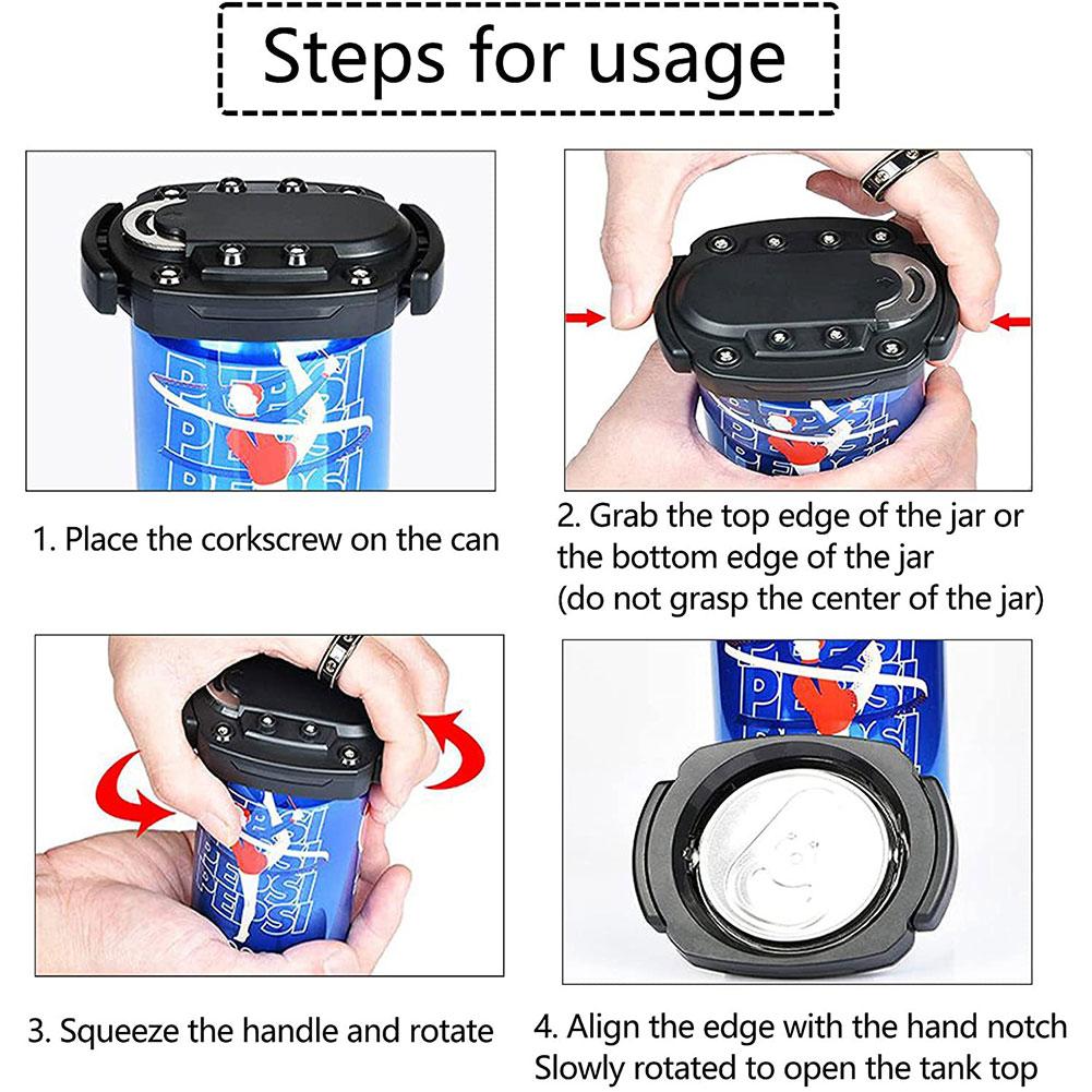 2 In 1 Can Top Remover Manual Beer Can Opener Stainless Steel Corkscrew Beer Soda Bottle Opener Multi-Function Can Opening Tool