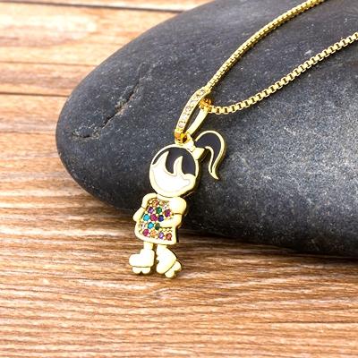 

Nidin New 12 Styles Copper Zircon Boy Girl Love Necklaces Women Necklaces & Pendants chain Jewelry Charm Mother s Day Gift