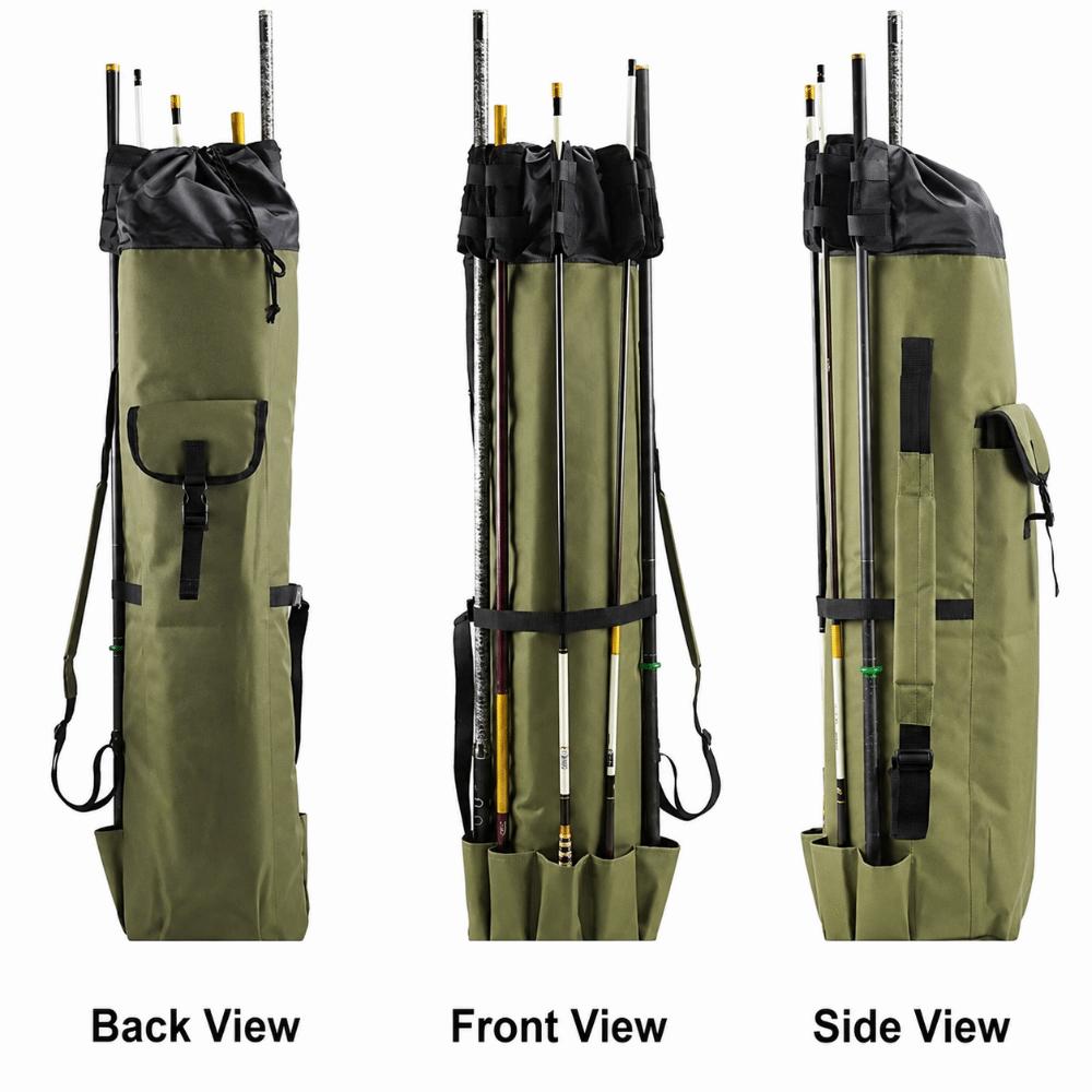 Foldable Fishing Pole Bag Large Capacity Fishing Rod Case Durable Fishing Rod Bag  Fishing Trip