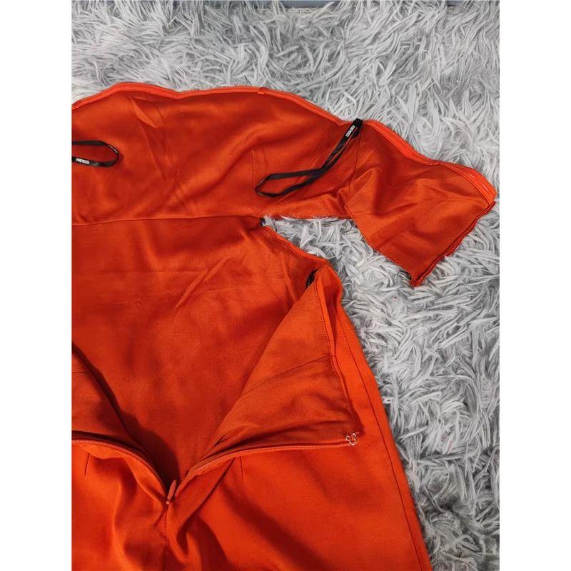 Export Single F Home Wrapped Chest French Style Temperament Elegance Hip Split Midriff Outfit Open Back Birthday Party Tight Dress