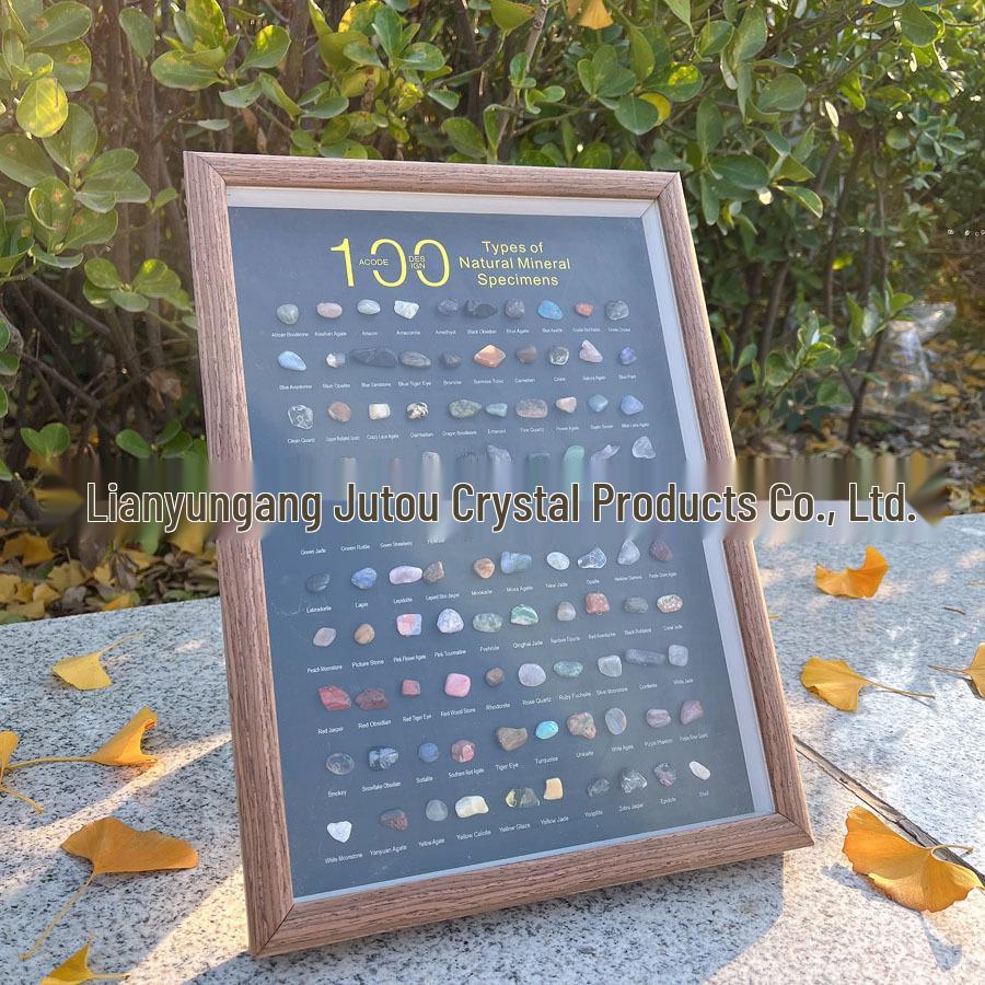 100 Natural Mineral Ornament Specimens - English Version for Geological Home Decor