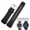 Pour Casio Bracelet en Silicone ECB-10/ECB-10YP ECB-950 Noir Octogonal Chêne Étanche Résine Saillante Bracelet de Montre Bracelet Homme 20mm