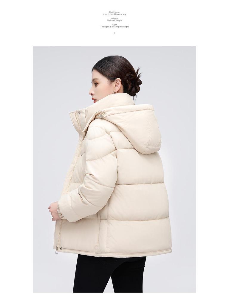 Women's Short Hooded Down Jacket - 2025 Korean Style, Petite, Winter Fashion, Thick White Duck Down, Hot Sale.