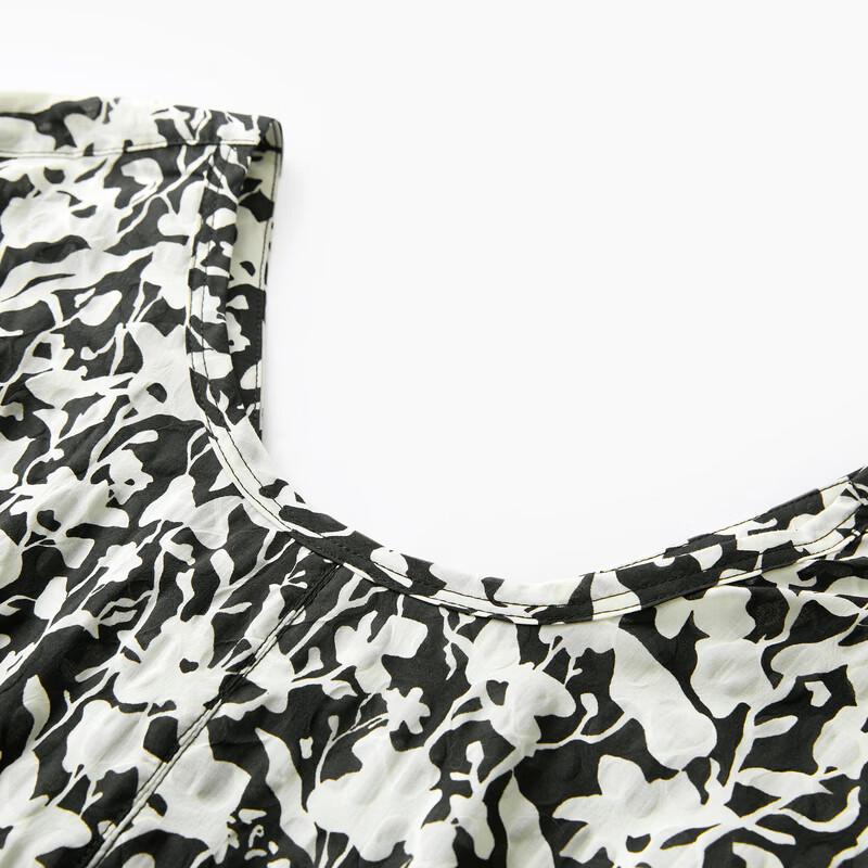 Sancai 100% Cotton Floral A-Line Midi Dress