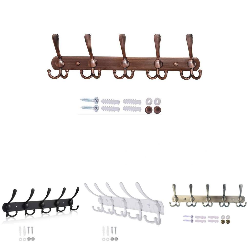 Modern Minimalist Wall Mount Heavy Duty Coat Hook With 5 Hooks For Bathroom And Hotel Doors