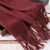 Fashion Solid Color Women Scarf Winter Hijabs Tes Tassels Long Lady Shawls Cashmere Like Pashmina Hijabs Scarves Wraps