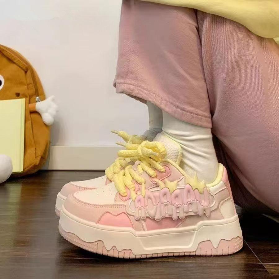 

Children Casual Shoes Candy Color Soft Sole Girls Sneakers Sweet Princess Style 2025 Spring Autumn Kids Running Shoes Non-slip 30 розовый