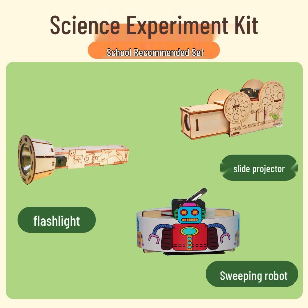 Children's Wooden Science Experiment Kit - Handmade Student Toy Set