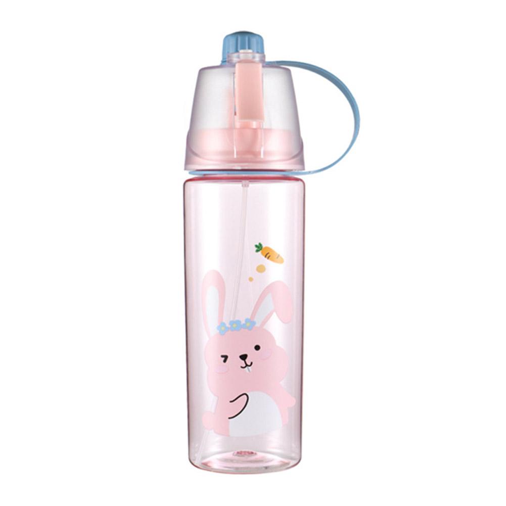 Drinking Cup Large Capacity Portable Cartoon Cool Down Moist Outdoor 600ML Cup Keep Mist Water Water Spray Bottle Supply C0C8