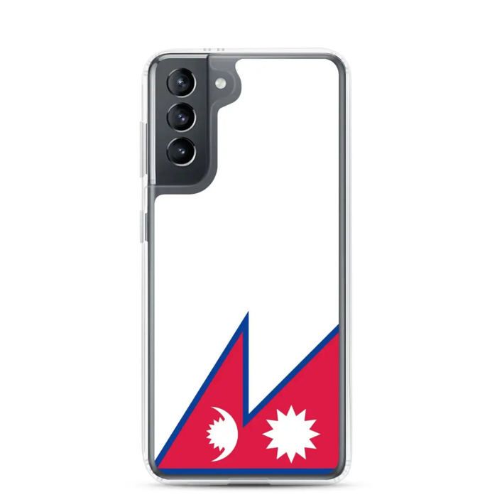 Coque Téléphone - Samsung - Galaxy S21 - Drapeau du Népal - Souple - Multicolore