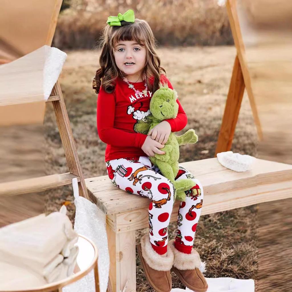 Family Christmas Festival Pajama Set - Long-Sleeved, Round Neck Holiday Design