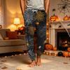 Men's Casual Pajama Pants with Pockets for Halloween Themed Wear