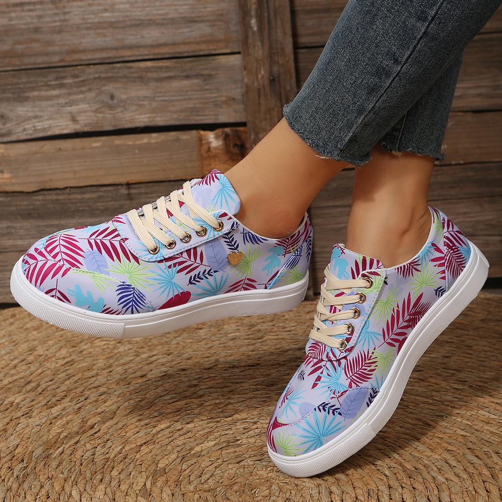 Women's Casual Flat Bottomed Lace Up Canvas Shoes