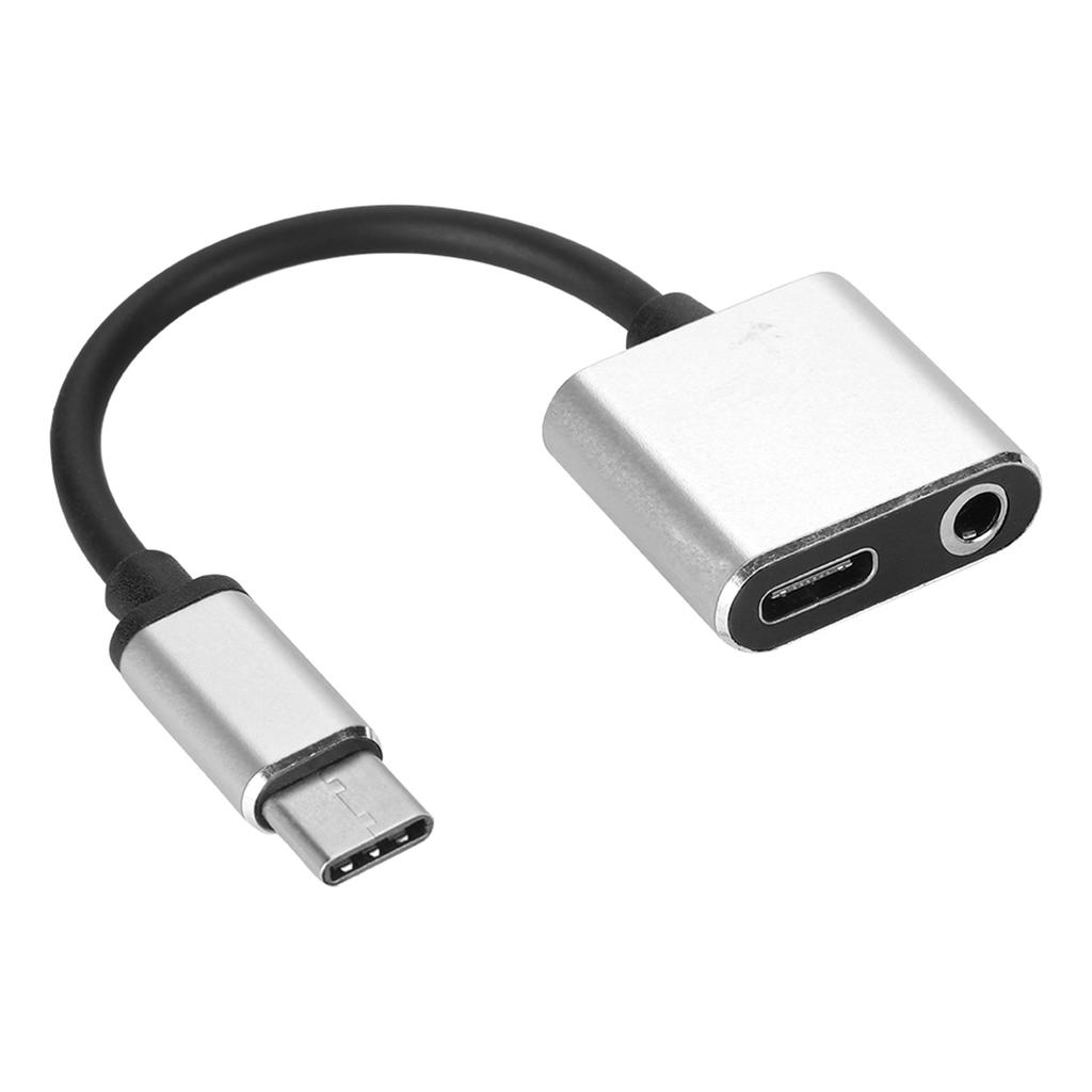 2 in 1 3.5mm Type C   Adapter Converter   Headphone Adapter (Black)