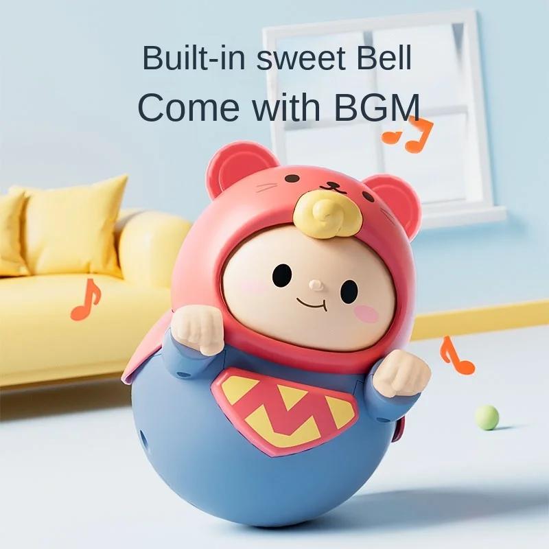 1-5PCS Baby Toys Infant 6 Months Cute Superman Tumbler Toys Children's Soothing Rattles Balance Piggy 0-3 Years Old Baby Gift