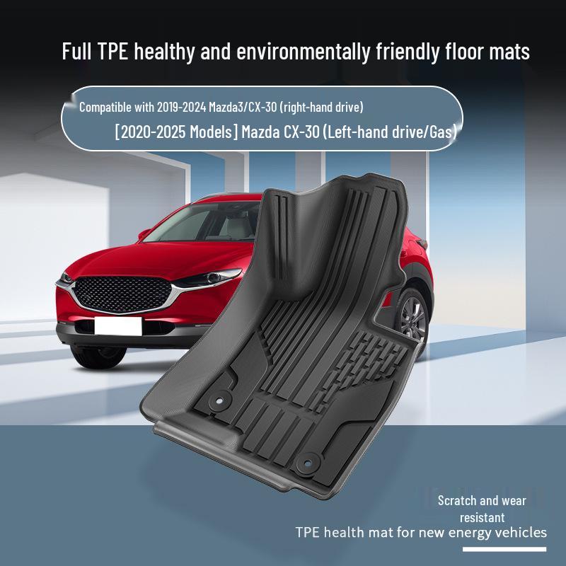 TPE All-Weather Floor Mats & Trunk Liner for 2019-2025 Mazda3/CX-30