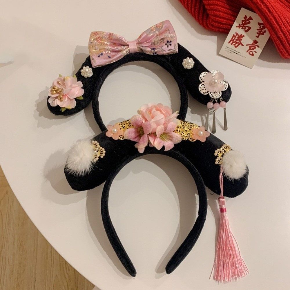 Flower Hanfu Headband Pearl Ancient Style Hair Hoop Classical Chinese Style Headwear  Princess