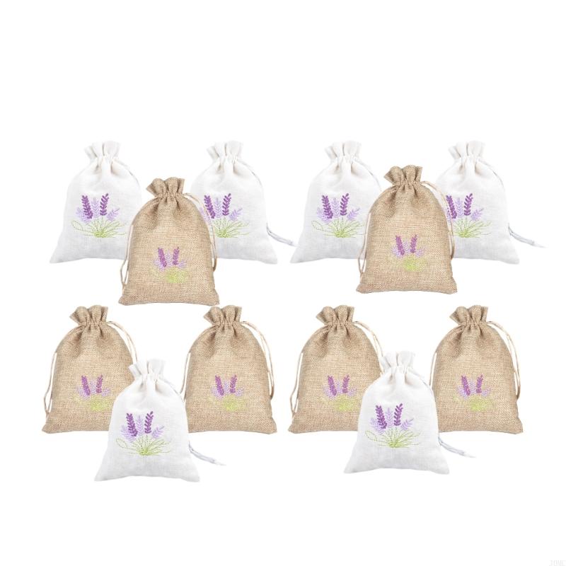 Pack of 12 Empty Lavenders Sachets Small Cotton Linen Drawstring Bags for Filling Spices Stylish Gifts Wrapping Pouches