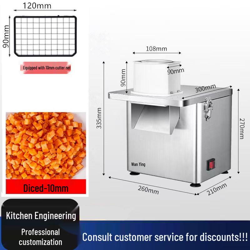 Multi-functional Electric Vegetable Cutter & Dicer with Stainless Steel Blades