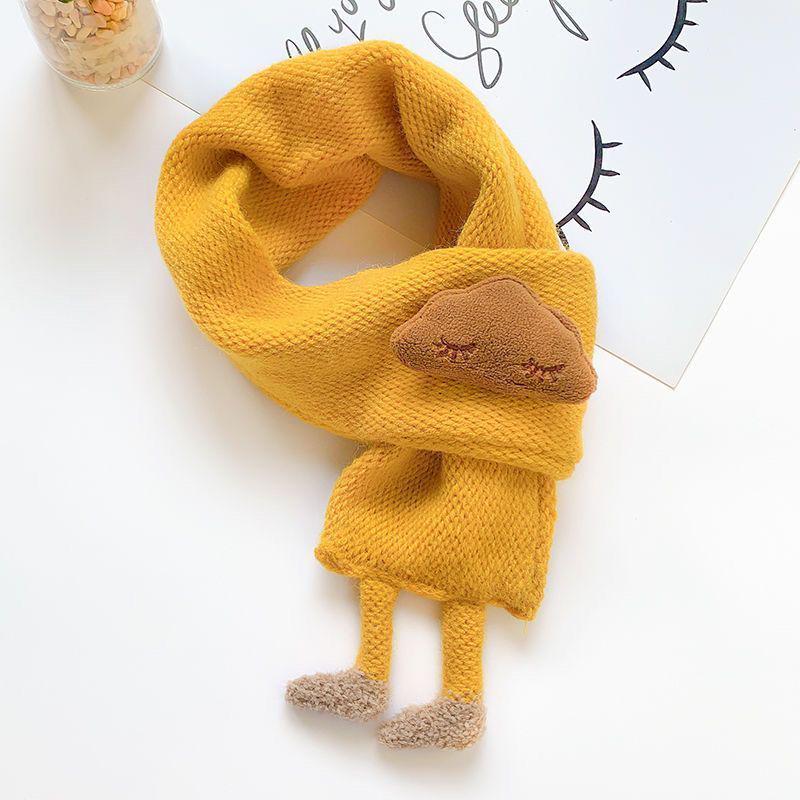Children's Autumn Winter Cartoon Scarf - Windproof, Super Cute, Fashionable Korean Style Neck Warmer for Boys and Girls
