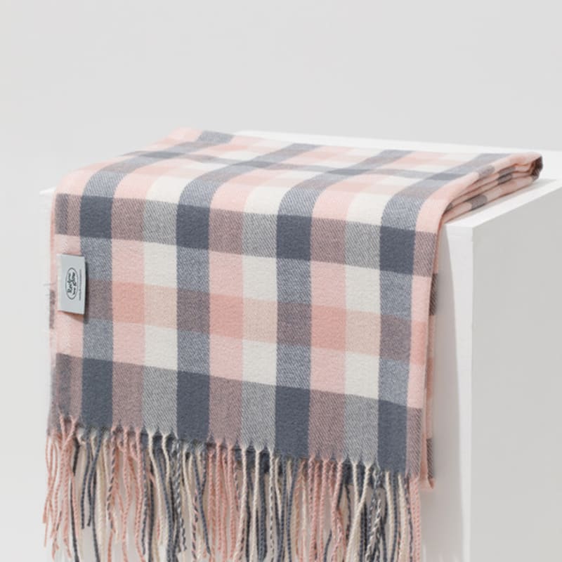 RECLOW BLOCK Tartan Check Muffler PINK