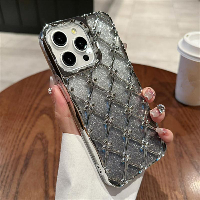 

Роскошный модный чехол для телефона с покрытием для iPhone 15 14 13 12 11 Pro Max, мягкий противоударный чехол iPhone 15 Pro Max серебряный