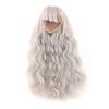 Long Curly Doll Wig Straight Bang Long Doll Hair DIY Smoothly Doll Replacement Wig for 7.3‑8.3in Head Circumference Doll