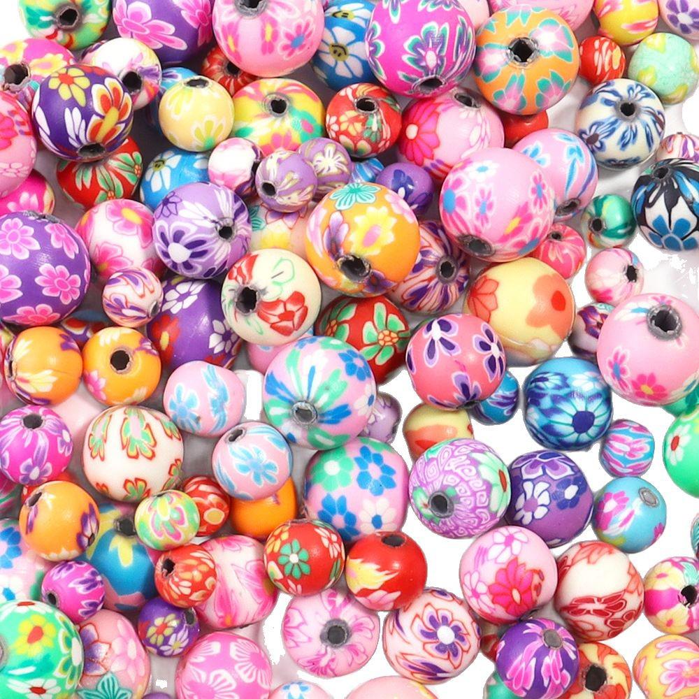 Colorful Printed Polymer Clay Beads for DIY Jewelry Bracelet Making