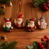 1/2/4Pcs Christmas Crocheted Santa Claus Ornament Handmade Knitted Yarn Middle Finger Santa Doll Xmas Holiday Party Decoration