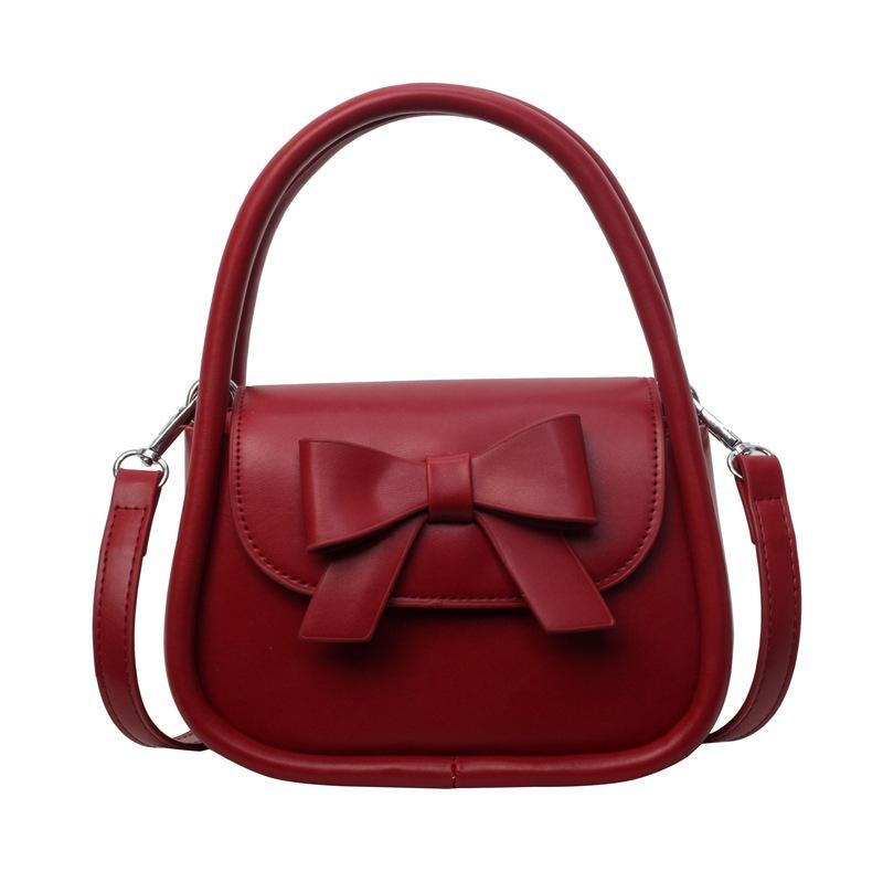 Portable small bag fashion women's bag new bow small square bag shoulder messenger bag