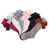 Citgeett Kids Baby Length Socks Girls Solid Color Knee-High Stockings Bowknot for Infant Kids 0-7Years