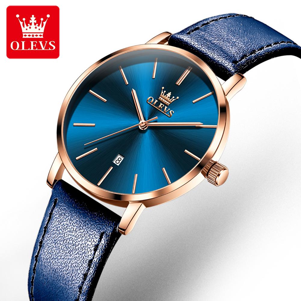 OLEVS 5869 Women's Watches Ultra Thin 6.5mm Original Quartz Watch for Women Waterproof Calendar Ladies Dress Wristwatch