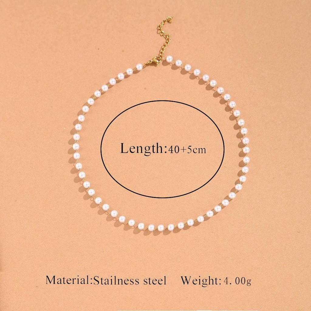Retro Pearl Chain Necklace Set - Stackable, Versatile, and Fashionable Jewelry