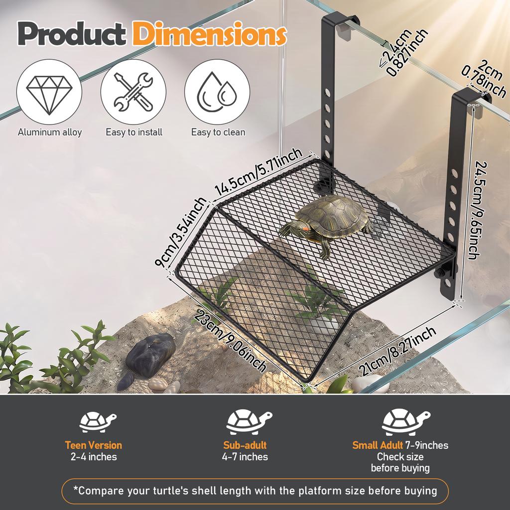 Turtle Basking Platform Turtle Habitat Ramp Adjustable Height Turtle Dock Floating Island Reptile Terrarium Aquarium Accessories
