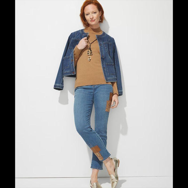 

Sunshine House Autumn and Winter Export European and American Fat plus Size High Waist Slim Looking Women s Ankle-Length Pants Slimming Jeans Blue 0.5: Waist 78