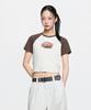 Emelbi Women'S Vintage Colorblock Crop T-Shirt Bos (L.Sand)