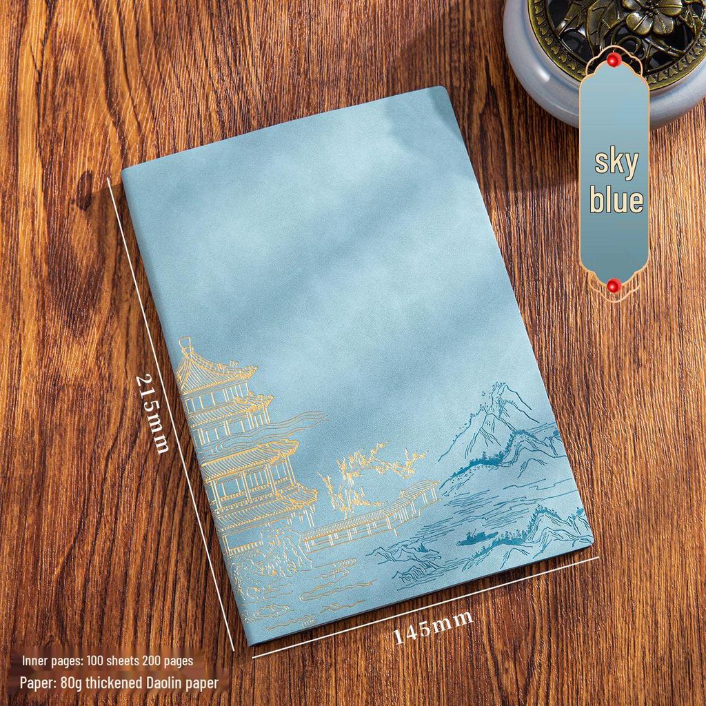 A5 Leather Chinese Style Notebook Gift Set for Business and Office.