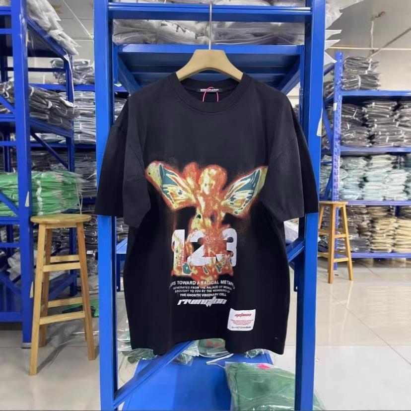 2026 New American Retro Washing Water Old Printing Loose and Versatile Trend Hip-hop Crew Neck Short-sleeved T-shirt for Men and Women