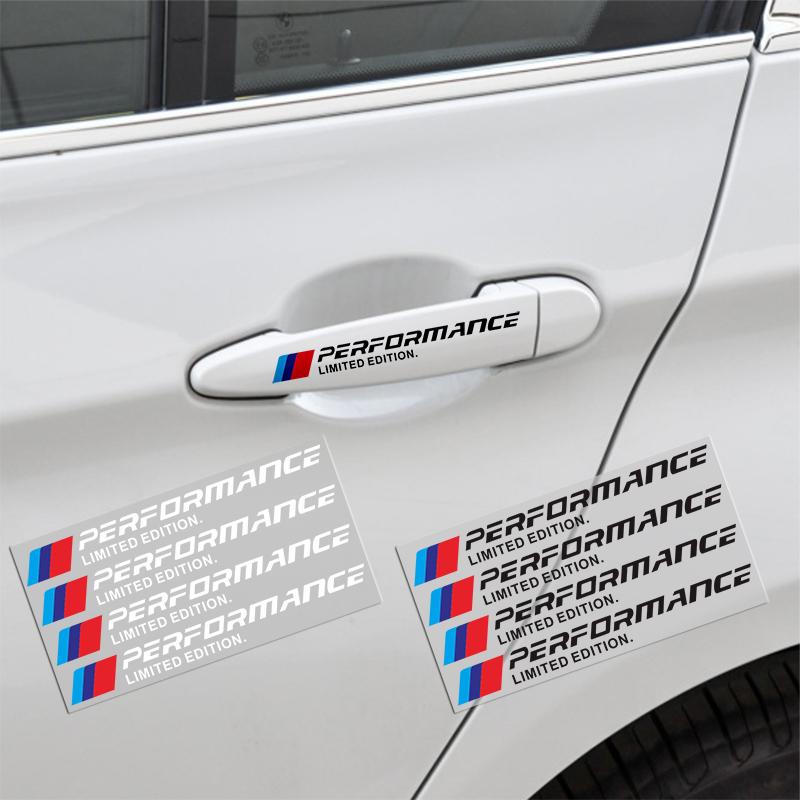 4 PZ Adesivo Maniglia Porta Auto Emblema Auto Decalcomania Decorazione Carrozzeria per BMW M3 M5 M6 X1 X3 X5 E34 E39 E36 E60 E90 E46 F30 F30 Styling