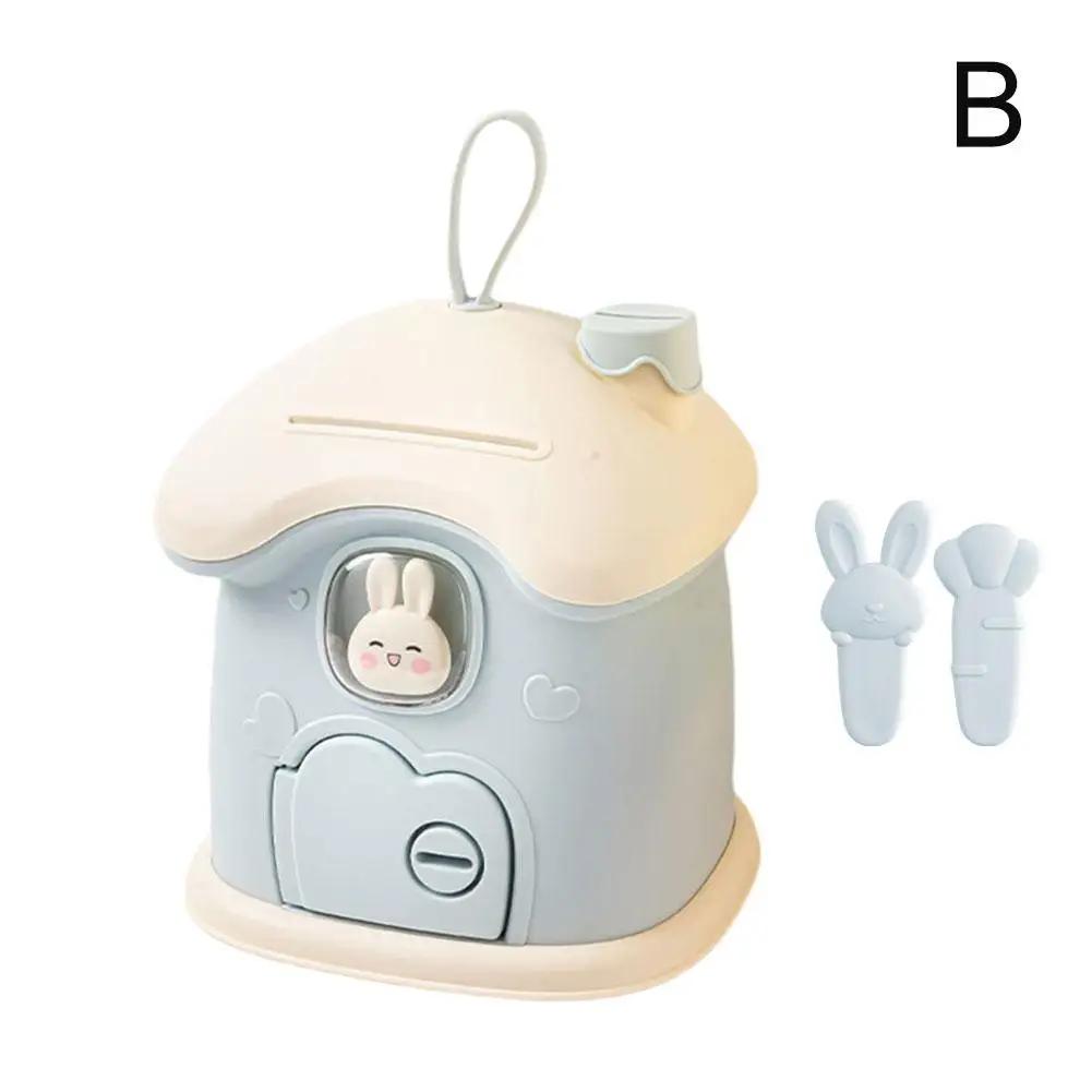 Cute Cartoon House Piggy Rabbit Bank Cute Save Box For Kids With DIY Stickers Home Decoration Children Birthday Gifts